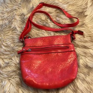 Red Leather Cross Body Bag by GAL